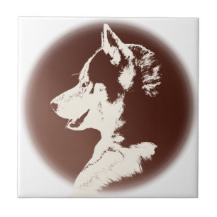 Husky Dog Art Ceramic Tile Sled Dog Decor & Gifts