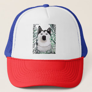 Husky Dog Art Trucker Hat