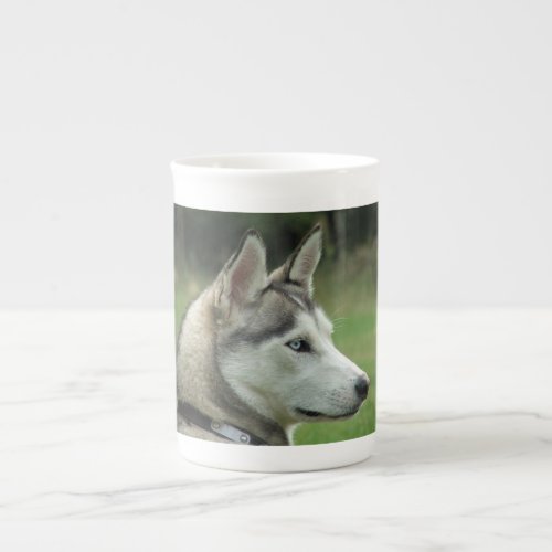 Husky dog beautiful photo portrait gift bone china mug