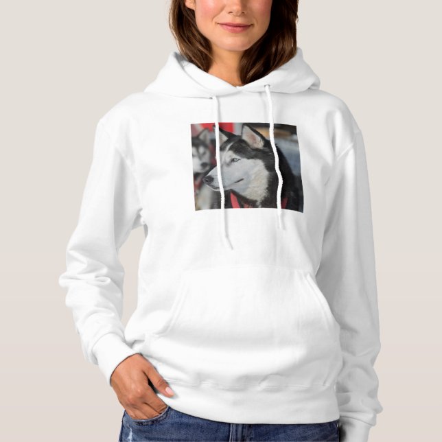 Husky dog before a race, Canada Hoodie (Front)