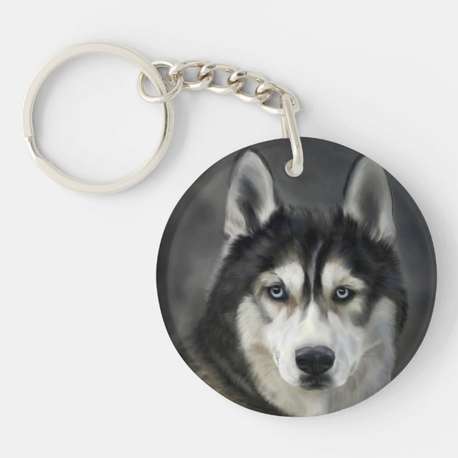 Husky Dog Big Dog Animal Pet Keychain (Front)