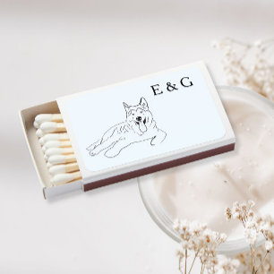 Husky dog bulk wedding favors  matchboxes