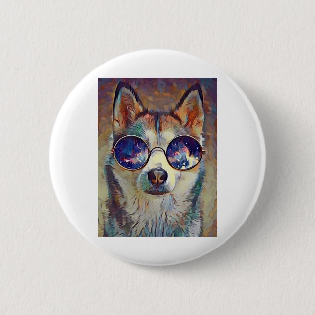 Husky dog ! button (Front)