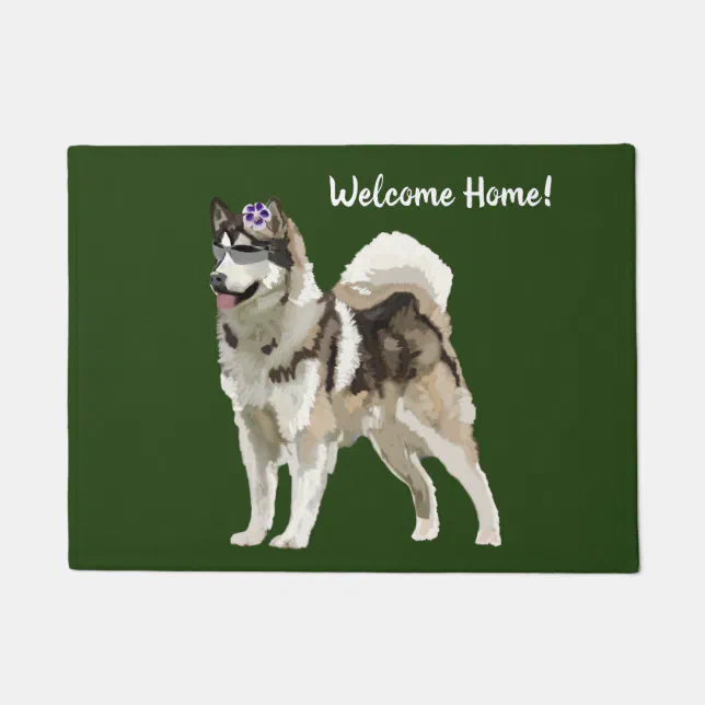 Husky Dog Door Mat | Zazzle