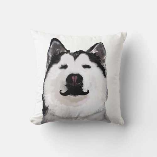 Husky Dog  drawing Throw Cushion