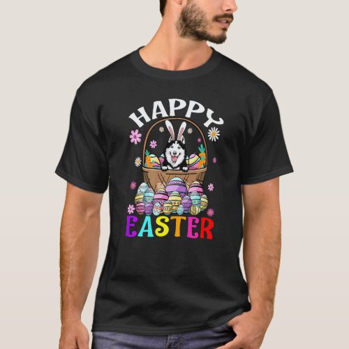 Husky Dog Happy Easter Bunny Eggs Easter T-Shirt