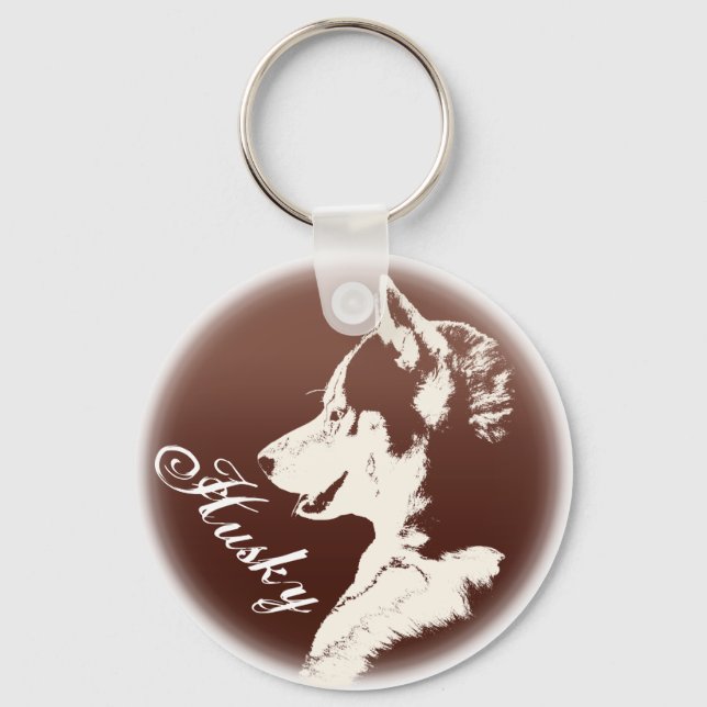 Husky Dog Key Chains Custom Husky Pup Keychains (Front)