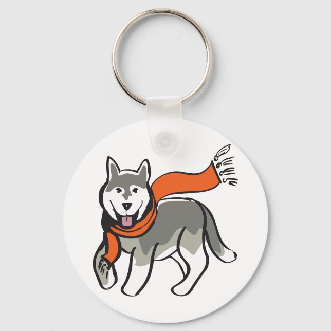 Husky Dog Keychain (Front)