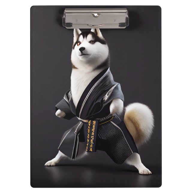 Husky Dog Knows Karate, Husky Dog Karate Player Clipboard (Front)