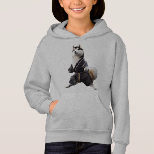 Husky Dog Knows Karate, Husky Dog Karate Player Hoodie