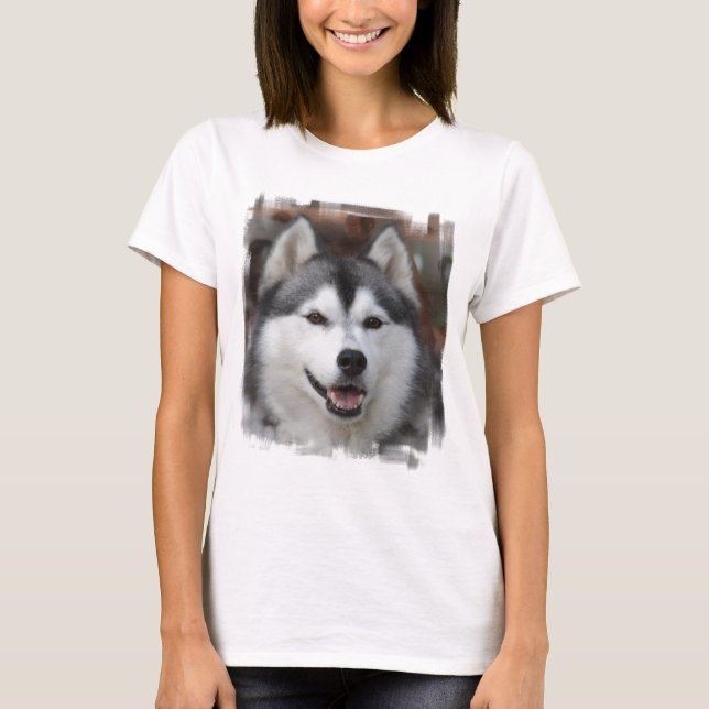 Husky Dog Ladies T-Shirt (Front)