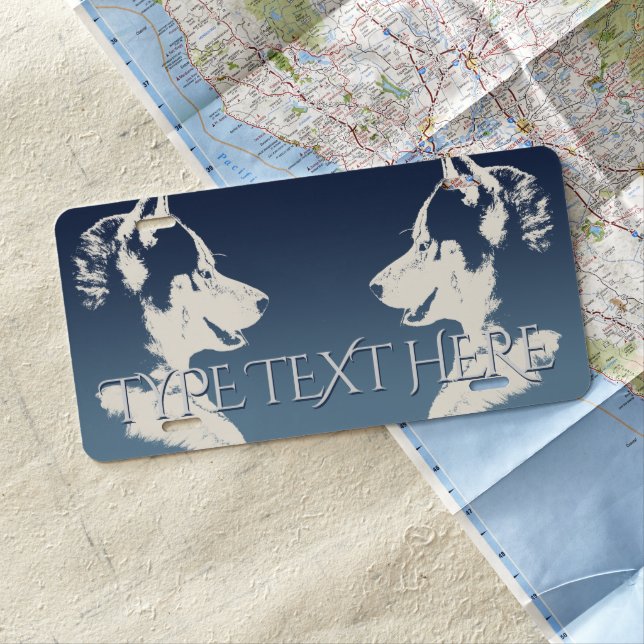 Husky Dog License Custom Husky Pup License Plate (In Situ)