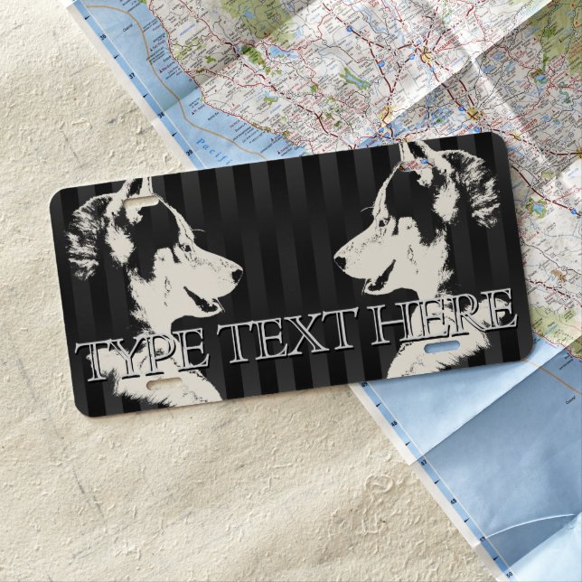 Husky Dog License Custom Husky Pup License Plate (In Situ)