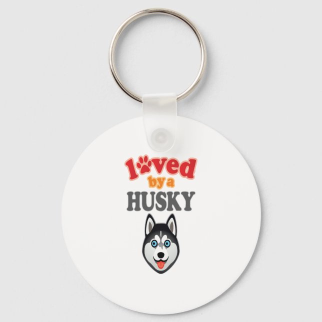 Husky Dog Lover Keychain (Front)