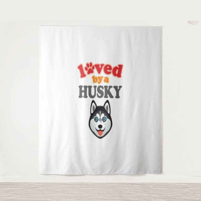 Husky Dog Lover Tapestry (Front)