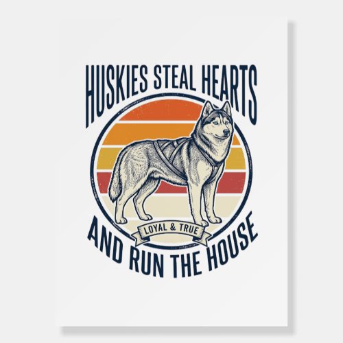 Husky Dog Lover Vintage Engraving Funny Pet Owner Foam Board