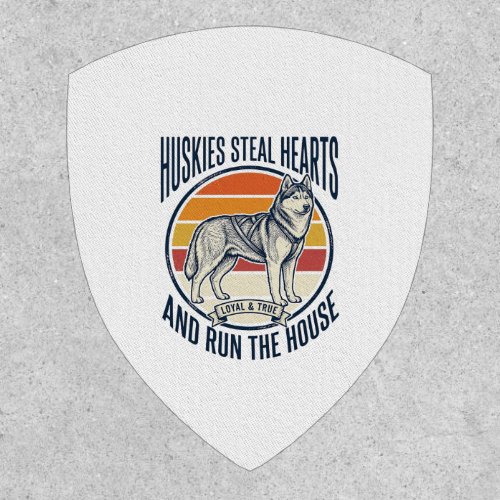 Husky Dog Lover Vintage Engraving Funny Pet Owner Patch