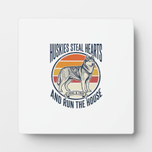 Husky Dog Lover Vintage Engraving Funny Pet Owner Plaque
