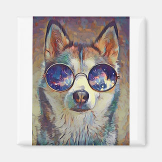Husky dog ! magnet