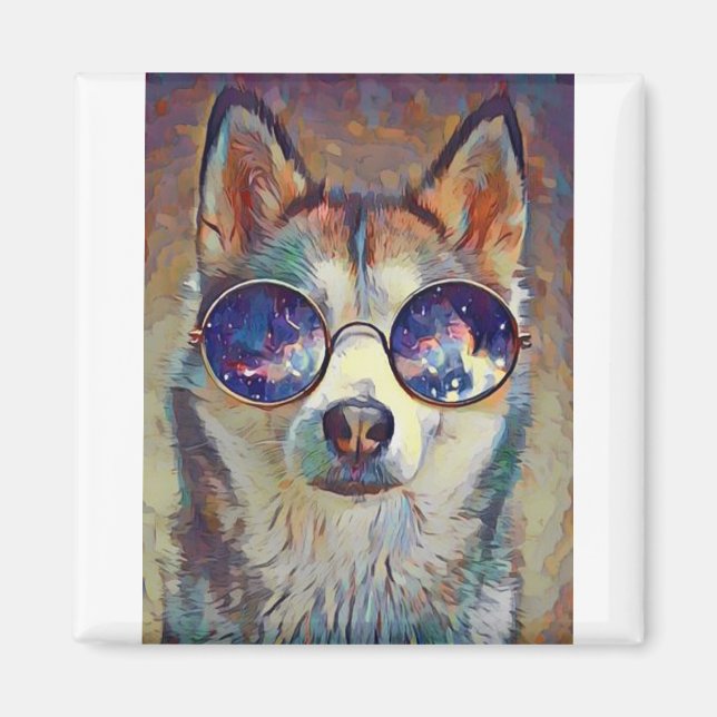 Husky dog ! magnet (Front)