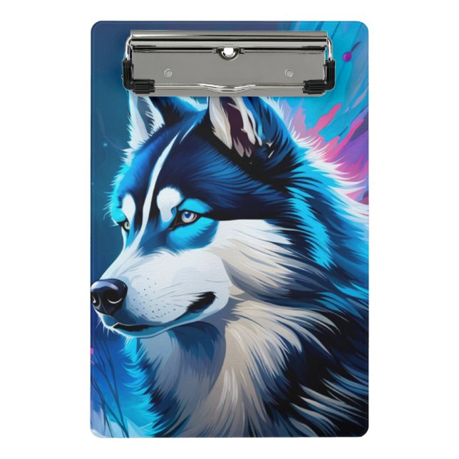 Husky dog mini clipboard (Front)
