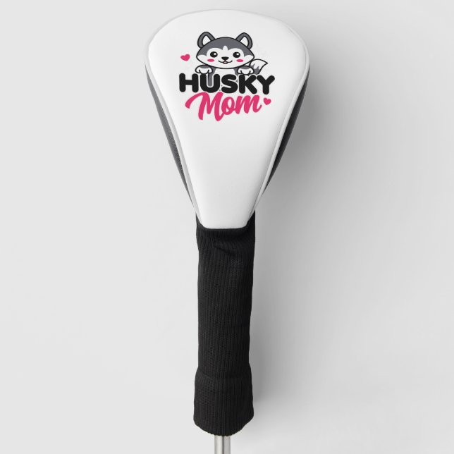 Husky Dog Mom Cute Kawaii Design Golf Head Cover (Front)
