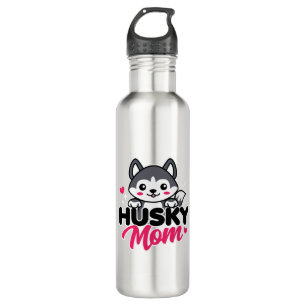 Husky Dog Mom Cute Kawaii Design Stainless Steel Water Bottle
