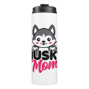 Husky Dog Mom Cute Kawaii Design Thermal Tumbler