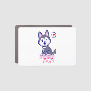 Husky Dog Mom Cute Kawaii Puppy  Car Magnet