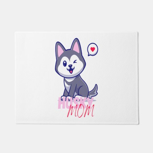 Husky Dog Mom Cute Kawaii Puppy  Doormat