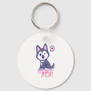 Husky Dog Mom Cute Kawaii Puppy  Keychain
