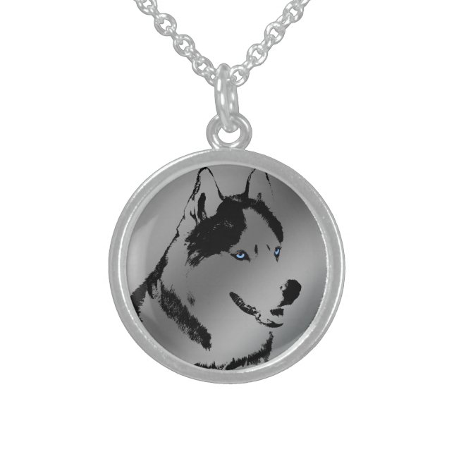 Husky Dog Necklace Siberian Husky Malamute Jewelry (Front)