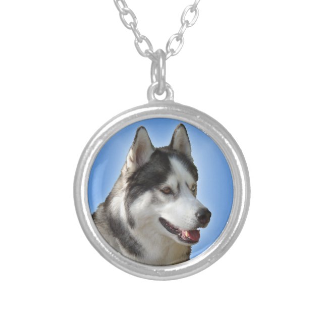 Husky Dog Necklace Siberian Husky Malamute Jewelry (Front)