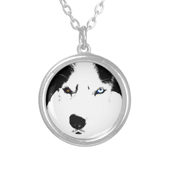 Husky Dog Necklace Siberian Husky Malamute Jewelry (Front)