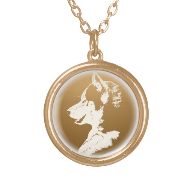 Husky Dog Necklace Siberian Husky Pup Necklace (Front)