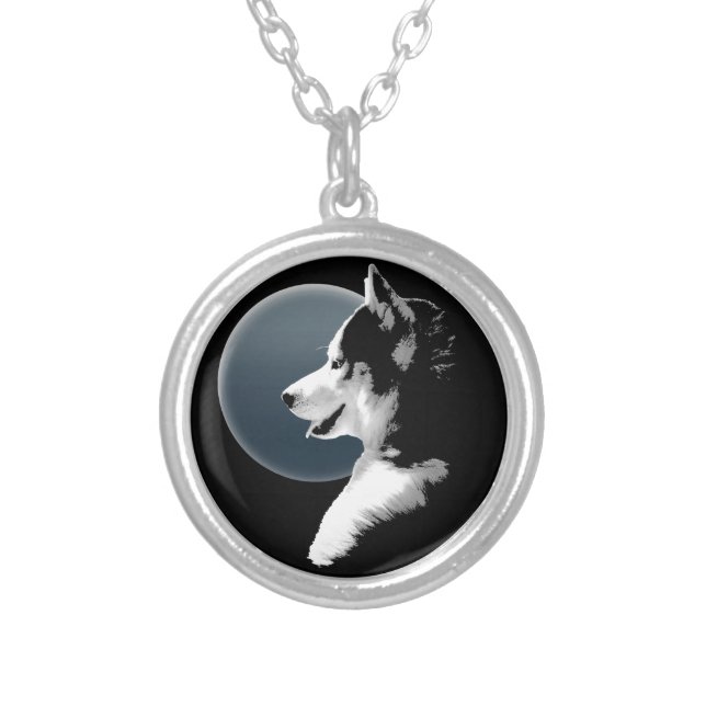 Husky Dog Necklace Siberian Husky Pup Necklace (Front)