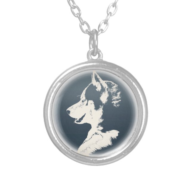 Husky Dog Necklace Siberian Husky Pup Necklace (Front)