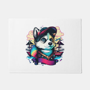Husky Dog Pirate Doormat