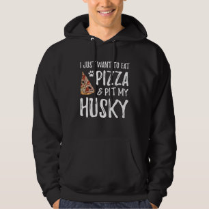 Husky Dog  Pizza  Dog Mom Hoodie