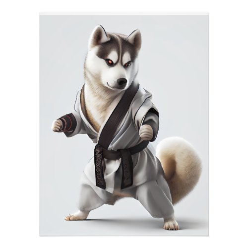 Husky Dog Play Karate Karate Champion Husky Dog Photo Print