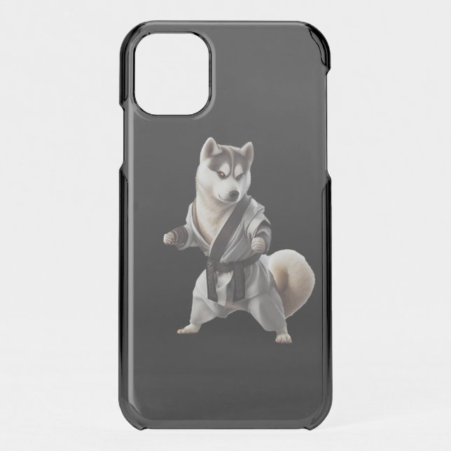 Husky Dog Play Karate, Karate Champion Husky Dog Uncommon iPhone Case (Back)