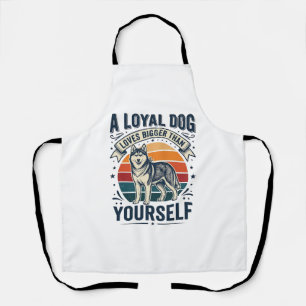 Husky Dog Quote Vintage Engraving Pet Lover Design Apron