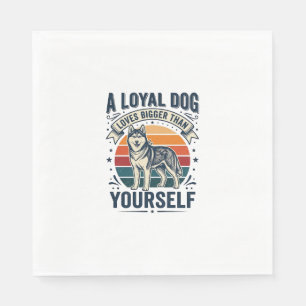 Husky Dog Quote Vintage Engraving Pet Lover Design Napkins