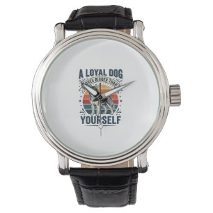 Husky Dog Quote Vintage Engraving Pet Lover Design Watch