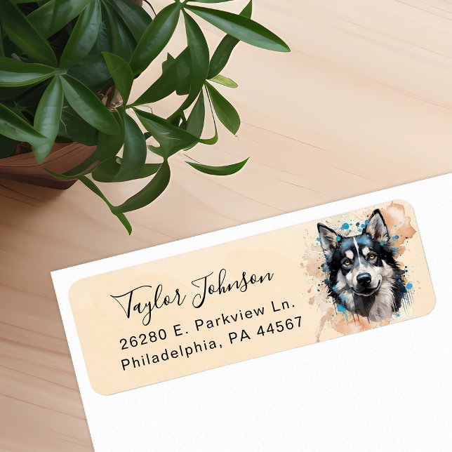 Husky Dog Return Address Label (Creator Uploaded)
