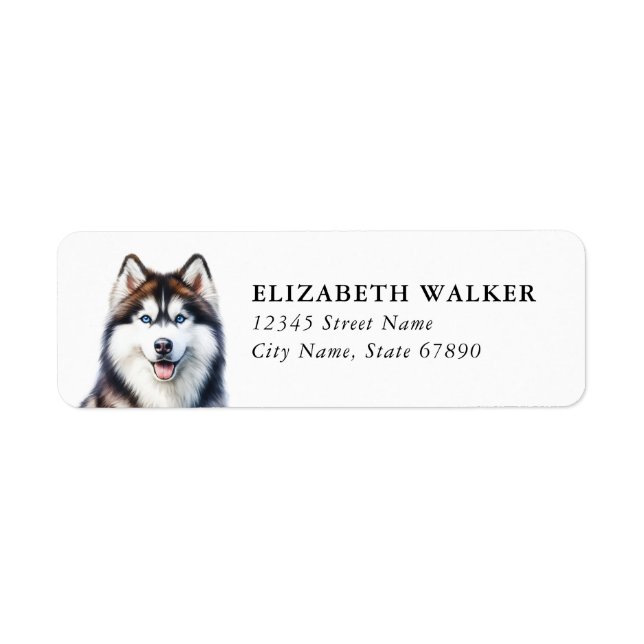 Husky Dog Return Address Labels (Front)