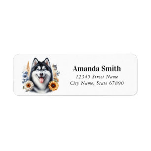 Husky Dog Return Address Labels