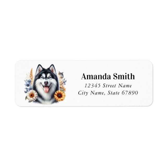 Husky Dog Return Address Labels (Front)