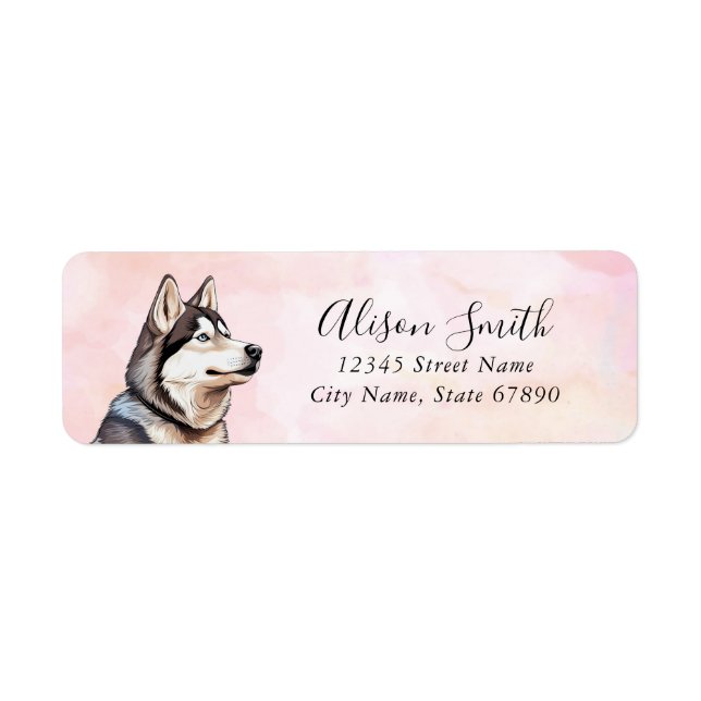 Husky Dog Return Address Labels (Front)