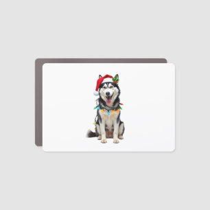 Husky Dog Santa Hat Christmas Tree Xmas Gifts For Car Magnet